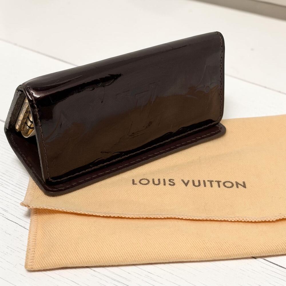Louis Vuitton Vernis Amarante 4 Key Holder Multicles Case Auth CA0057 Dust Bag